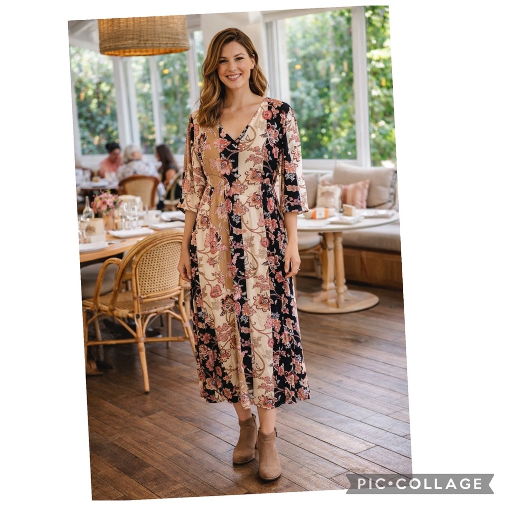 SAINT + SOFIA LONDON THE PILTON DRESS VIVID PAISLEY VISCOSE